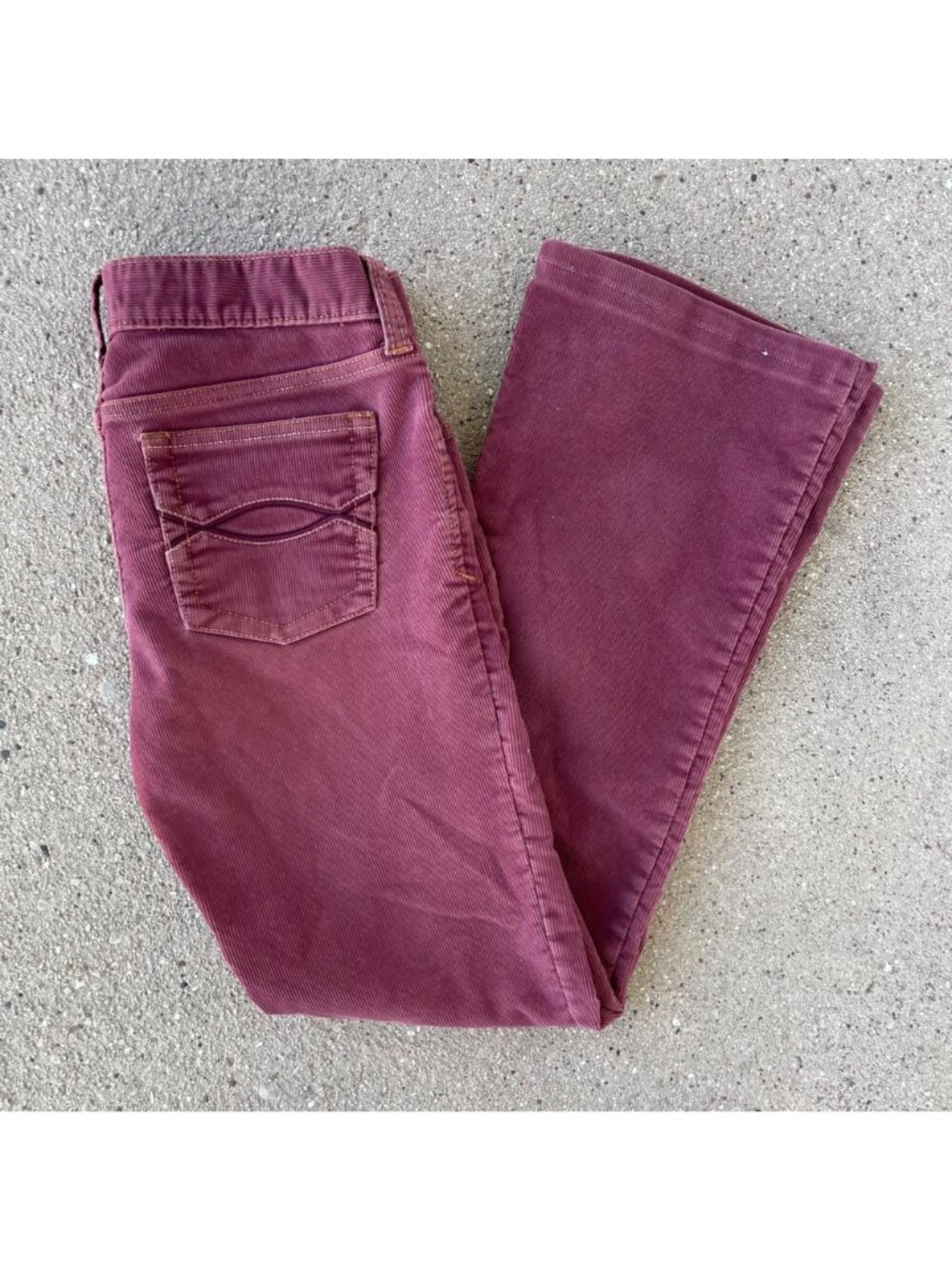 Vintage Abercrombie Rose Pink Corduroy Pants Stretch Women's 0 Low Rise Bootcut - Picture 10 of 11